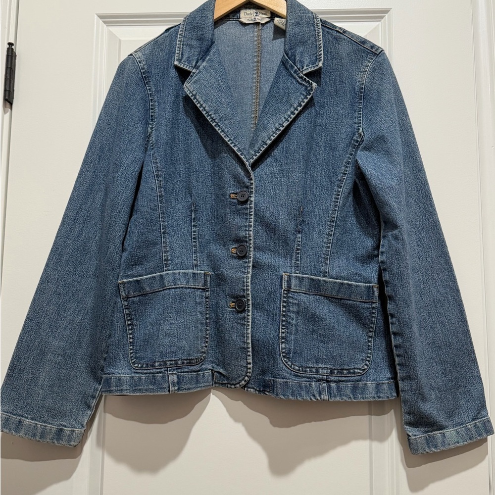 Vintage Duck Head Chore Jacket Classic Denim Blue Jean Blazer Jacket size 10 Y2K